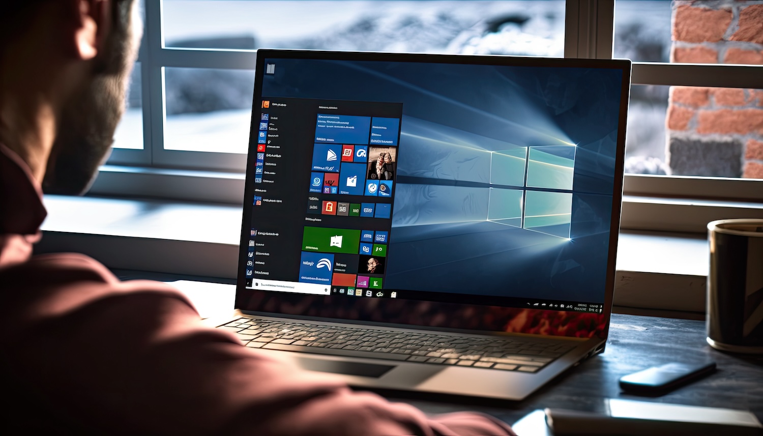 Man upgrading his PC to Windows 11 OS